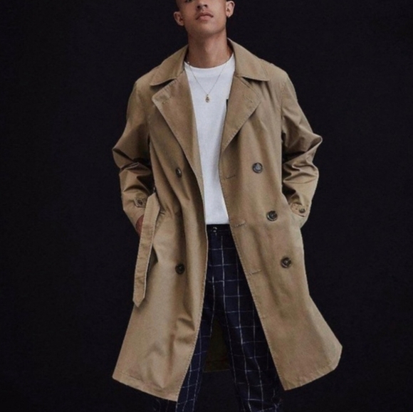 URBAN Outfitters khaki tan urban trench coat Men’s XS - Picture 3 of 7